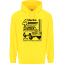 4 Wheel Drive Adventure 4X4 Off Road Mens 80% Cotton Hoodie Yellow