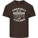 4 Year Wedding Anniversary 4th Funny Wife Mens Cotton T-Shirt Tee Top Dark Chocolate