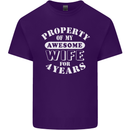 4 Year Wedding Anniversary 4th Funny Wife Mens Cotton T-Shirt Tee Top Purple