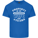 4 Year Wedding Anniversary 4th Funny Wife Mens Cotton T-Shirt Tee Top Royal Blue