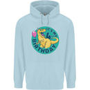 4th Birthday Dinosaur T-Rex 4 Year Old Childrens Kids Hoodie Light Blue