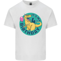 4th Birthday Dinosaur T-Rex 4 Year Old Kids T-Shirt Childrens White
