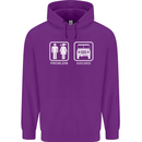 4x4 Problem Solved Off Roading Road Childrens Kids Hoodie Purple