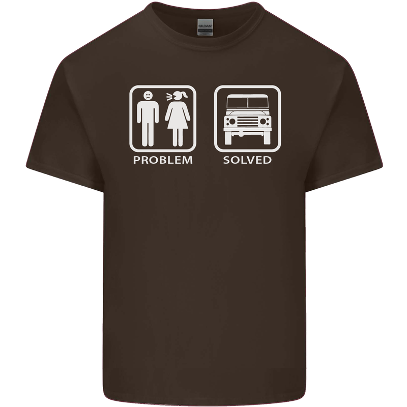 4x4 Problem Solved Off Roading Road Mens Cotton T-Shirt Tee Top Dark Chocolate