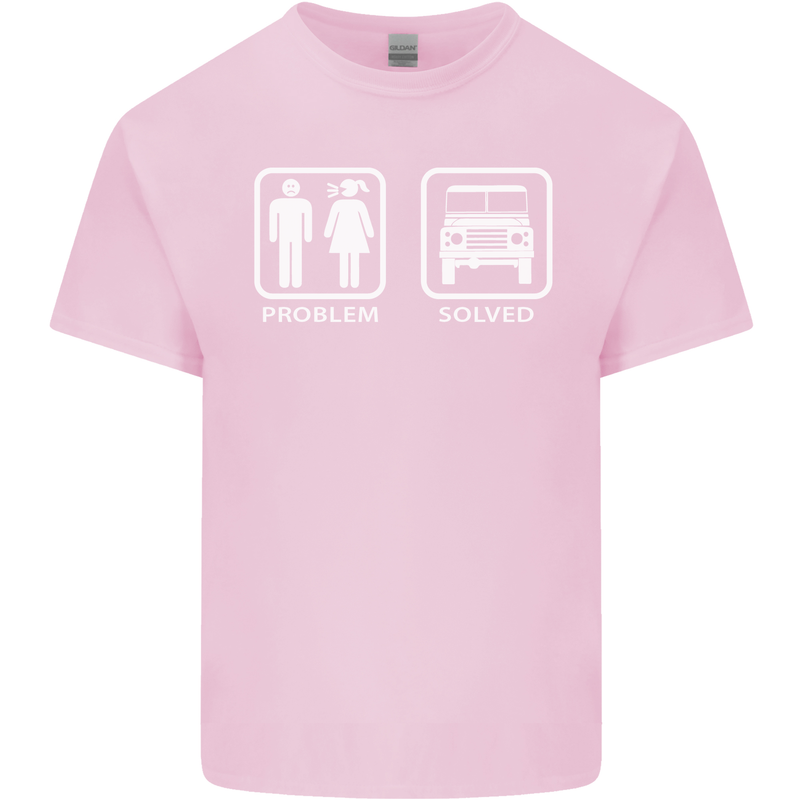 4x4 Problem Solved Off Roading Road Mens Cotton T-Shirt Tee Top Light Pink
