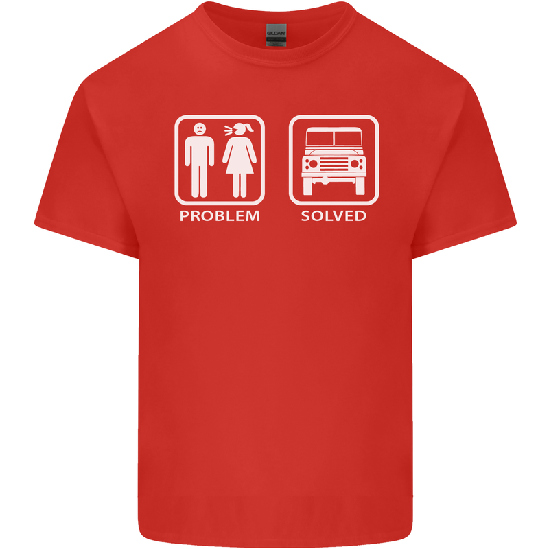 4x4 Problem Solved Off Roading Road Mens Cotton T-Shirt Tee Top Red
