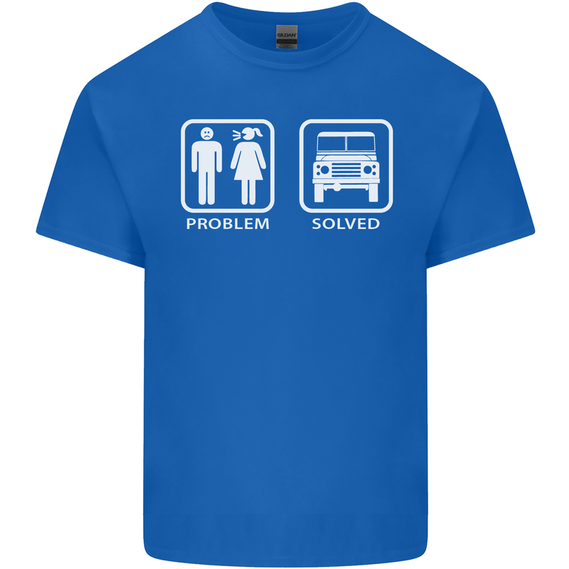 4x4 Problem Solved Off Roading Road Mens Cotton T-Shirt Tee Top Royal Blue