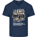 50 Year Old Banger Birthday 50th Year Old Mens V-Neck Cotton T-Shirt Navy Blue