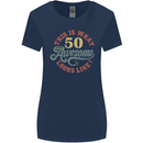 50th Birthday 50 Year Old Awesome Looks Like Womens Wider Cut T-Shirt Navy Blue