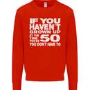 50th Birthday 50 Year Old Don't Grow Up Funny Mens Sweatshirt Jumper Bright Red