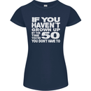 50th Birthday 50 Year Old Don't Grow Up Funny Womens Petite Cut T-Shirt Navy Blue