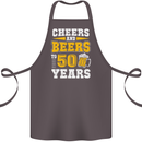 50th Birthday 50 Year Old Funny Alcohol Cotton Apron 100% Organic Dark Grey