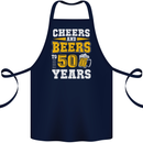 50th Birthday 50 Year Old Funny Alcohol Cotton Apron 100% Organic Navy Blue