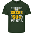 50th Birthday 50 Year Old Funny Alcohol Mens Cotton T-Shirt Tee Top Forest Green