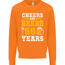 50th Birthday 50 Year Old Funny Alcohol Mens Sweatshirt Jumper Orange