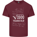 50th Birthday 50 Year Old Geek Funny Maths Mens Cotton T-Shirt Tee Top Maroon