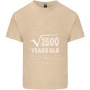 50th Birthday 50 Year Old Geek Funny Maths Mens Cotton T-Shirt Tee Top Sand