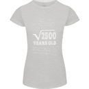50th Birthday 50 Year Old Geek Funny Maths Womens Petite Cut T-Shirt Sports Grey
