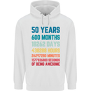 50th Birthday 50 Year Old Mens 80% Cotton Hoodie White