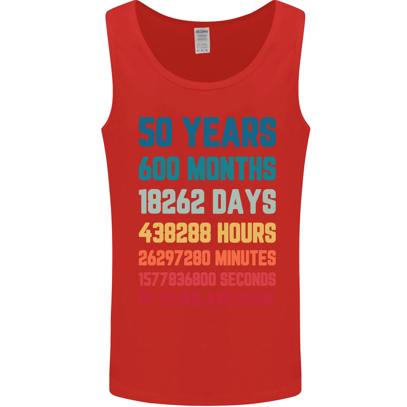 50th Birthday 50 Year Old Mens Vest Tank Top Red