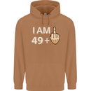 50th Birthday Funny Offensive 50 Year Old Mens 80% Cotton Hoodie Caramel Latte