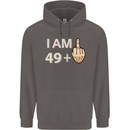 50th Birthday Funny Offensive 50 Year Old Mens 80% Cotton Hoodie Charcoal