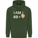 50th Birthday Funny Offensive 50 Year Old Mens 80% Cotton Hoodie Forest Green