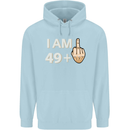 50th Birthday Funny Offensive 50 Year Old Mens 80% Cotton Hoodie Light Blue