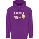 50th Birthday Funny Offensive 50 Year Old Mens 80% Cotton Hoodie Purple