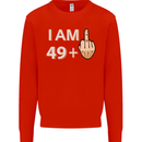 50th Birthday Funny Offensive 50 Year Old Mens Sweatshirt Jumper Bright Red