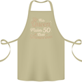 50th Birthday Queen Fifty Years Old 50 Cotton Apron 100% Organic Khaki
