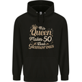 50th Birthday Queen Fifty Years Old 50 Mens 80% Cotton Hoodie Black