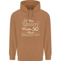 50th Birthday Queen Fifty Years Old 50 Mens 80% Cotton Hoodie Caramel Latte