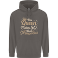 50th Birthday Queen Fifty Years Old 50 Mens 80% Cotton Hoodie Charcoal