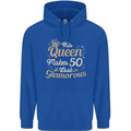 50th Birthday Queen Fifty Years Old 50 Mens 80% Cotton Hoodie Royal Blue