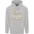 50th Birthday Queen Fifty Years Old 50 Mens 80% Cotton Hoodie Sports Grey