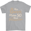 50th Birthday Queen Fifty Years Old 50 Mens T-Shirt Cotton Gildan Sports Grey