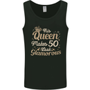 50th Birthday Queen Fifty Years Old 50 Mens Vest Tank Top Black