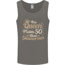 50th Birthday Queen Fifty Years Old 50 Mens Vest Tank Top Charcoal