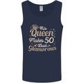 50th Birthday Queen Fifty Years Old 50 Mens Vest Tank Top Navy Blue