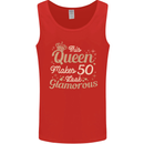 50th Birthday Queen Fifty Years Old 50 Mens Vest Tank Top Red