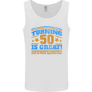 50th Birthday Turning 50 Is Great Year Old Mens Vest Tank Top White