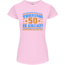 50th Birthday Turning 50 Is Great Year Old Womens Petite Cut T-Shirt Light Pink