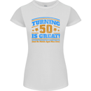 50th Birthday Turning 50 Is Great Year Old Womens Petite Cut T-Shirt White