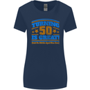 50th Birthday Turning 50 Is Great Year Old Womens Wider Cut T-Shirt Navy Blue