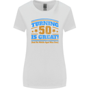 50th Birthday Turning 50 Is Great Year Old Womens Wider Cut T-Shirt White