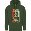 53rd Birthday 53 Year Old Level Up Gamming Mens 80% Cotton Hoodie Forest Green