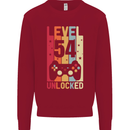 54th Birthday 54 Year Old Level Up Gamming Mens Sweatshirt Jumper Red