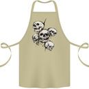 5 Skulls Demons Biker Gothic Heavy Metal Cotton Apron 100% Organic Khaki