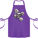 5 Skulls Demons Biker Gothic Heavy Metal Cotton Apron 100% Organic Purple